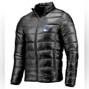 FANATICS || New York Ranger Black Puffer Jacket with Team Logo. Sz. L